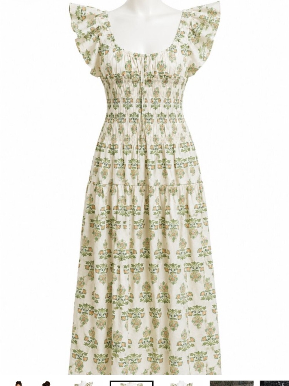 Cotton Smocked Floral Dress - Picture 2 of 11